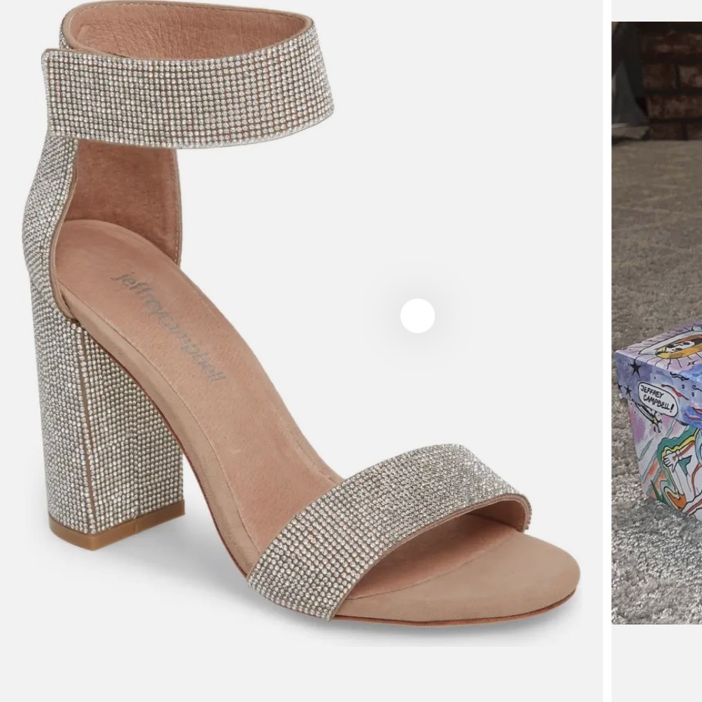 Jeffrey Campbell Silver Rhinestone Block Heel Sandals